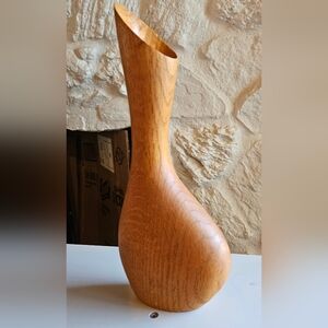 Wooden Decorative Vase - Natural Brown